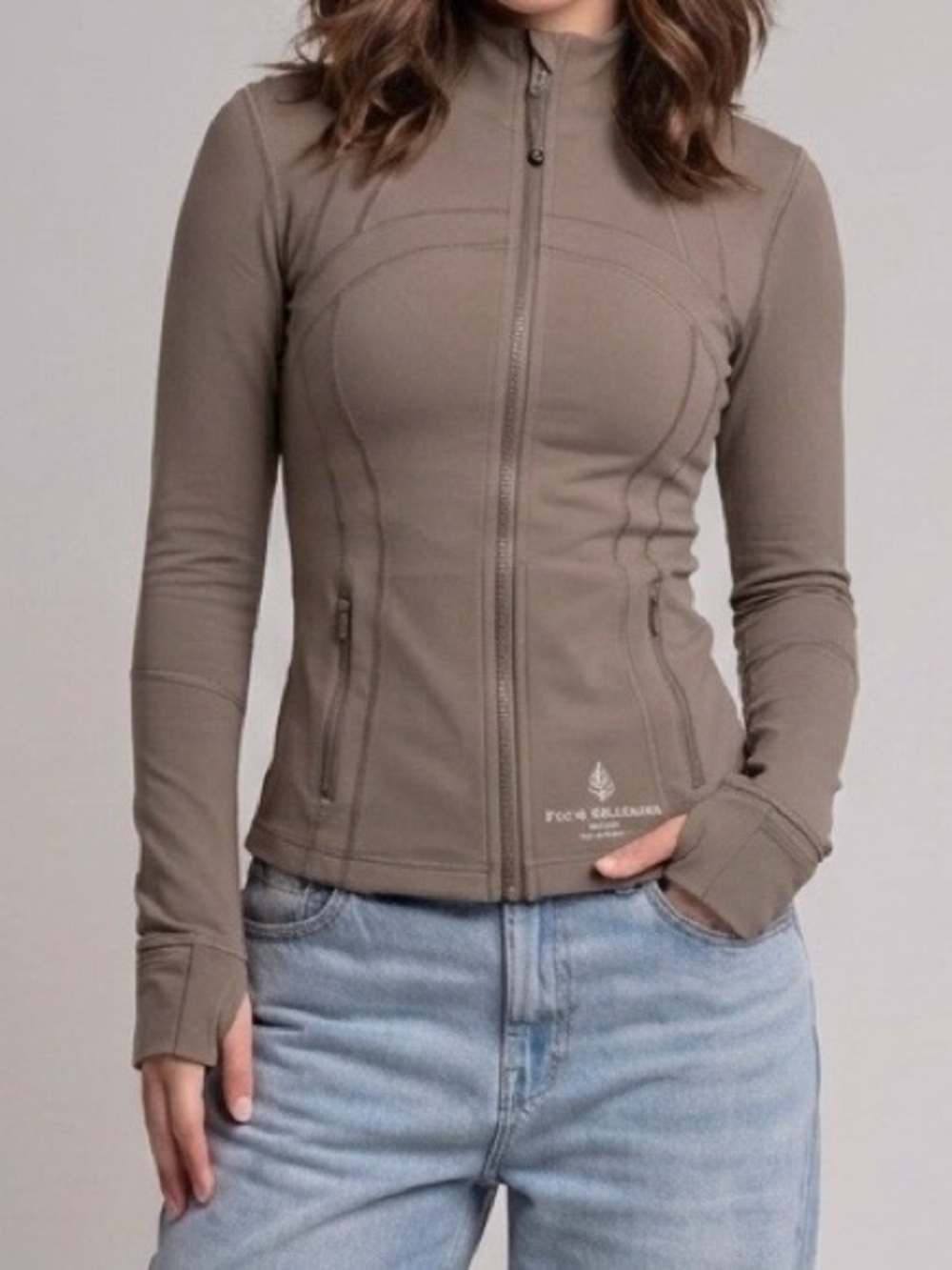 lululemon athletica Taupe Full-Zip Jacket